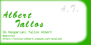 albert tallos business card